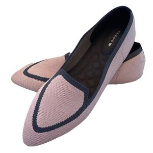 BIRDIES The Blackbird Flats Slip Ons Pink Knit Loafer Cute Comfy Pointed Toe 11
